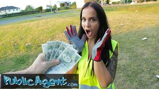 Public Agent Hot brunette criminal is taken into the woods for an outdoors fucking - porn video