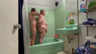 Two Hot Girls Taking Soapy Shower Together Soaping Eachother Up Getting Nasty Together - porn video